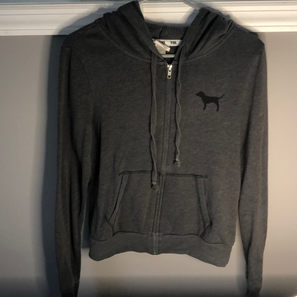 Victoria’s Secret pink gray zip up hoodie